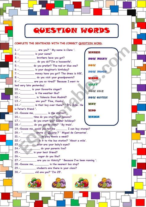 Using Question Words Esl Worksheet By Carinaluc