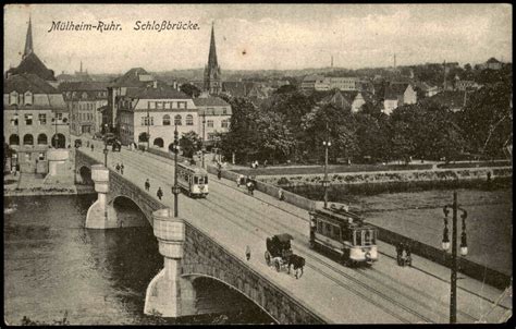 Schloßbrücke Straßenbahn Mülheim an der Ruhr Ansichtskarten Lexikon