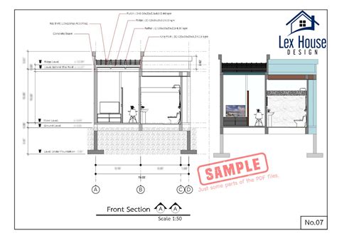 Small Modern House Plan, Small House Plan Design, 1 Bedroom and 1 ...