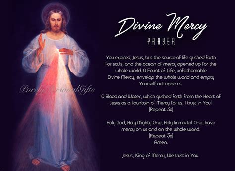 Digital Download Divine Mercy Prayer, Printable Divine Mercy Chaplet ...