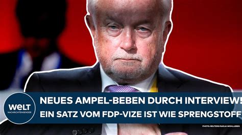 Wolfgang Kubicki Neues Ampel Beben Durch Interview Ein Satz Vom Fdp