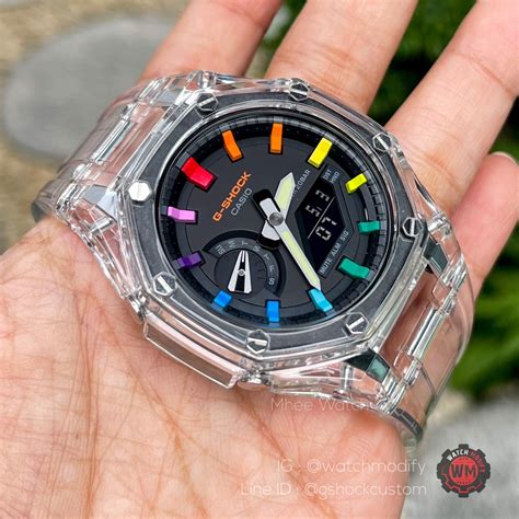 G SHOCK Ga 2100 Customize Terminator Rainbow Jelly Fish Lazada Co Th