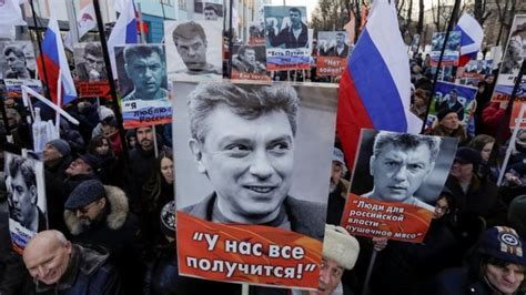 Boris Nemtsov Killing Supporters March In Moscow Bbc News