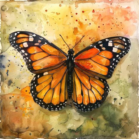 premium photo watercolor painting   monarch butterfly