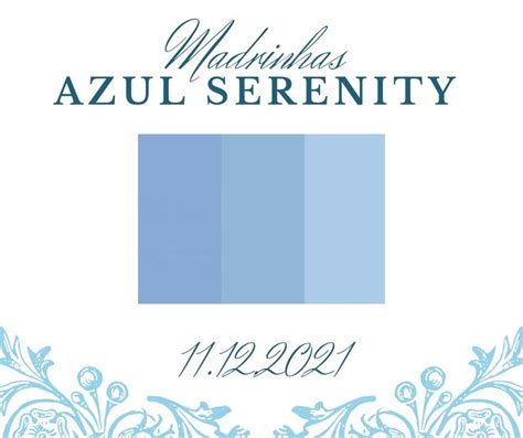 Paleta Madrinhas Azul Serenity Cores Para Padrinhos De Casamento