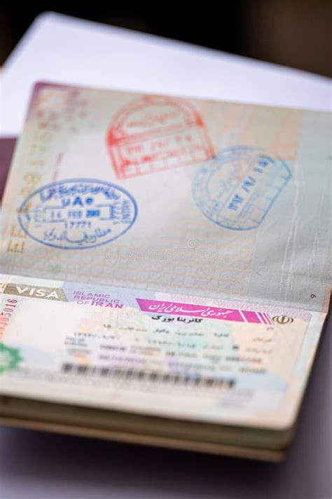 Iranian Visa in the Passport Stock Photo - Image of country, border ...