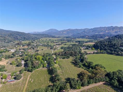 Aerial View of Wine Vineyard in Napa Valley Stock Image - Image of ...