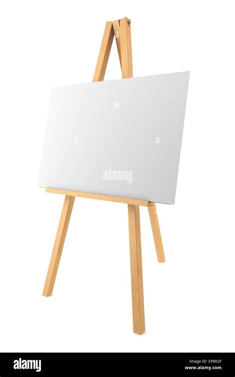 Wooden Easel With Blank Canvas Isolated On White Stock Photo Alamy