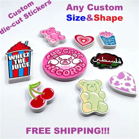 Custom Vinyl, Custom Stickers, Waterproof Stickers Cut Any Shape ...