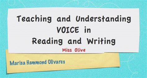 Teaching Voice In Reading And Writing Writing Lessons Writing Groups