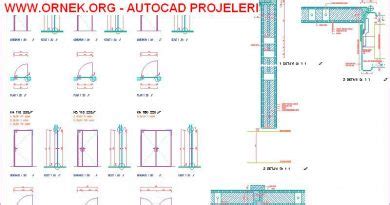 Kapı plan kesit görünüş sistem detayı dwg projesi Autocad Projeler