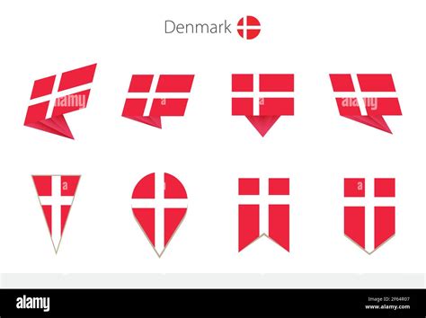 Denmark National Flag Collection Eight Versions Of Denmark Vector