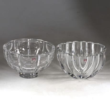 BOWLS 2 Pcs Crystal I A Lars Hellsten Orrefors Glass Utility