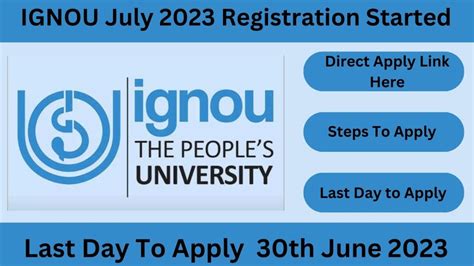 Ignou July 2023 Registration Started Direct Apply Link Here Sarvgyan News