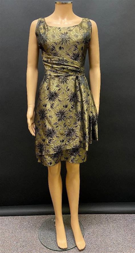 Gorgeous 1950s Black Gold Brocade Cocktail Party Dress Etsy