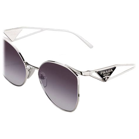 Prada Prada Symbole Oversize Cat Eye Sunglasses Silver Gradient Grafite Prada Collection