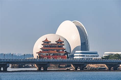 珠海日月貝日落傍晚建築路面拍攝攝影圖配圖背景圖 珠海 地標 建築背景圖片和桌布免費下載