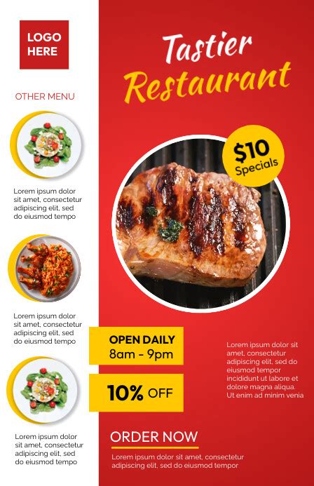 Restaurant Menu Template Postermywall