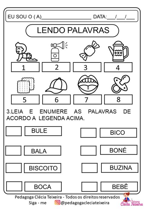 Letra B Atividade De Alfabetiza O Cl Cia Teixeira