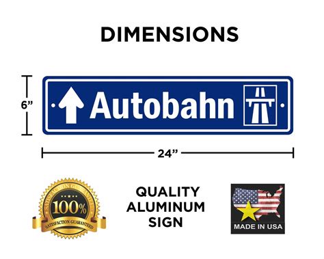 Autobahn Marker Sign German Highway Plaque Replica Etsy