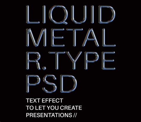 Liquid Metal Psd Text Effect Photoshop Text Effects Pixeden Hot Sex