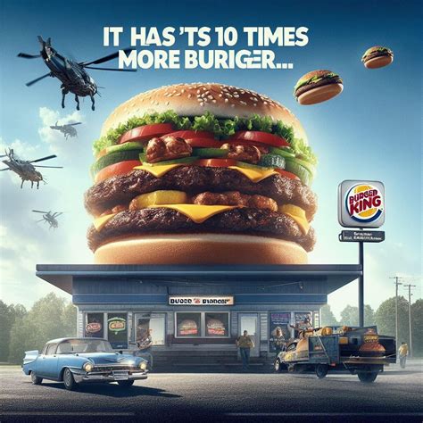 Burger King ad for it's new "Burger Burger". it has 10 times more ...