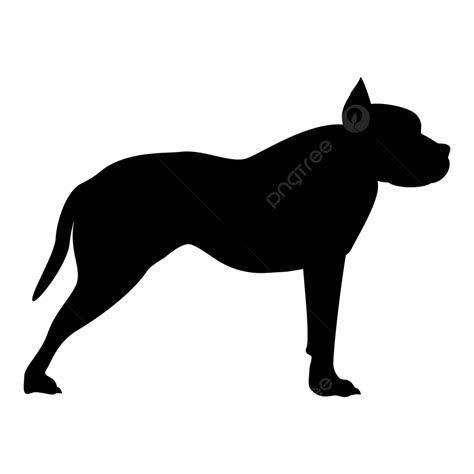 Pit Bull Terrier Icon Black Color Pitbull Isolated Cute Vector Pitbull