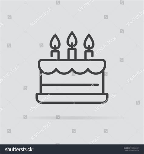 Birthday Cake Icon Flat Style Isolated Stock Vector Royalty Free