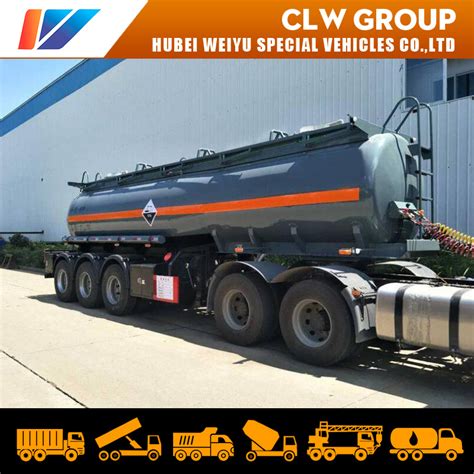 3 Axles Chemical Liquid Semi Trailer 18cbm 20cbm Sulfuric Acid Tank