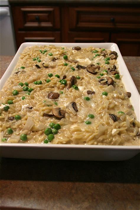 Cheesy Baked Orzo With Mushrooms And Peas The Culinary Couple