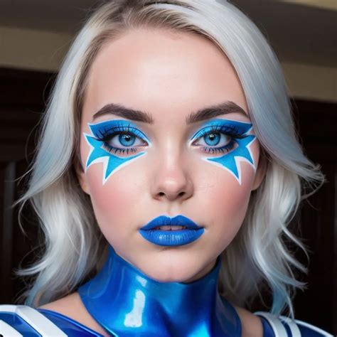 Blue Power Ranger Bimbo Hypnotic Blue Lips Blue Ey