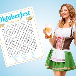 Oktoberfest Word Search Printable Oktoberfest Party Games German