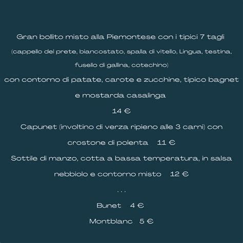 Menu Da Ristorante Mottarone Di Valloggia Patrizia C Snc Briga Novarese