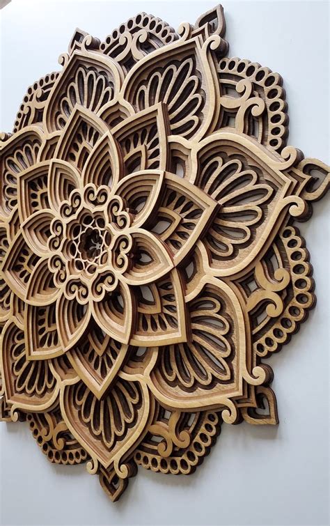 Wood Mandala Wall Art Housewarming Gift For Her For Him Decor Round