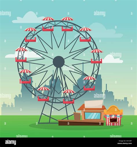 Ferris wheel of carnival design Stock Vector Image & Art - Alamy