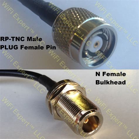 LMR100 RP TNC MALE To N FEMALE BULKHEAD Coaxial RF Pigtail Cable RF