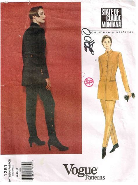 Sewing Pattern Designer Vogue 1251 State Of Claude Montana Military