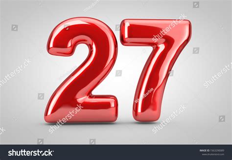 Red Glossy Balloon Number 27 Isolated Stock Illustration 1563290089 | Shutterstock