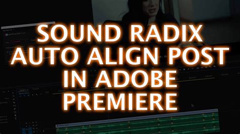 Using Sound Radix Auto Align Post 2 In Adobe Premiere YouTube