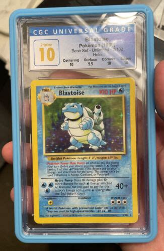 1999 Pokemon Base Set Unlimited Blastoise Holo CGC 10 Pristine First