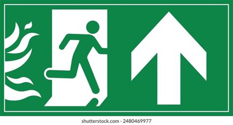 Man Run Fire Exit Door Sign Stock Vector (Royalty Free) 2480469977 ...