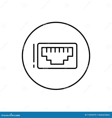 Ethernet Connector Icon Simple Line Outline Vector Elements Of