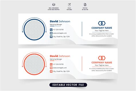 Modern Email Signature Template For Corporate Business Minimal Email