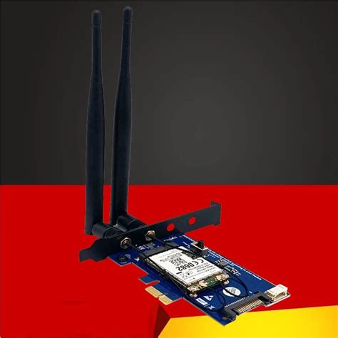 Carte Sans Fil Wifi Mini Pci E Express Vers Adaptateur Pci E Avec 2