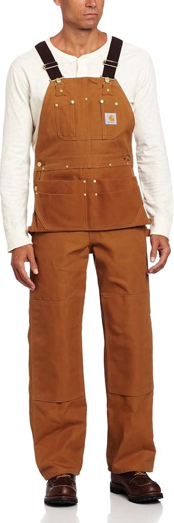 Carhartt Mens Duck Carpenter Bib Overalls Unlinedcarhartt Brown32 X