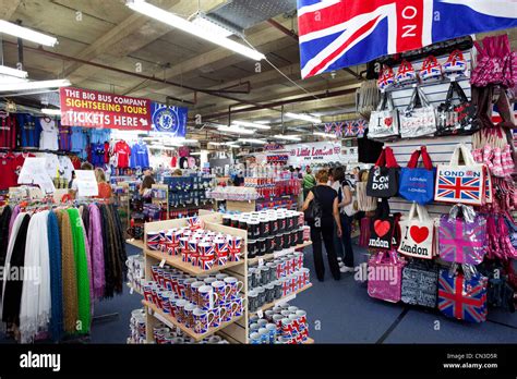 England London Piccadilly Circus Souvenir Shop Interior Stock Photo