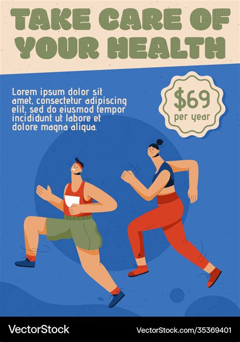 Poster Take Care Your Health Concept Royalty Free Vector