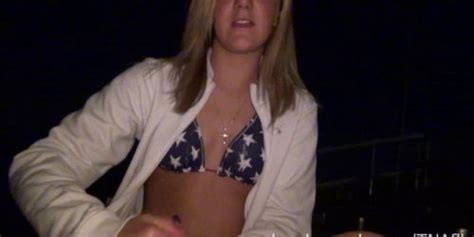 NEBRASKACOEDS Hot Blonde Masturbating In Public On Her Highschool Bleachers During Baseball