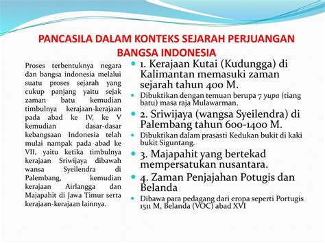 PANCASILA Ketuhanan Yang Maha Esa Kemanusaiaan Yang Adil Dan Beradab