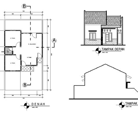 Gambar Sketsa Rumah Tampak Depan